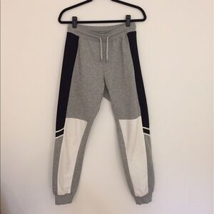 Topshop Gray Joggers with Black and White Panels
